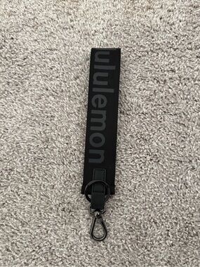 lululemon athletica Black Logo Key Strap Wristlet